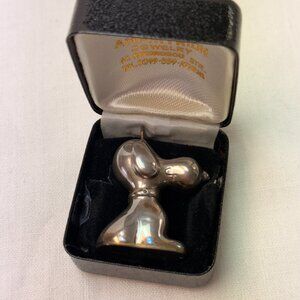 VINTAGE 1958 STERLING SILVER SNOOPY PENDANT CHRISTMAS ORNAMENT UNITED FEATURES